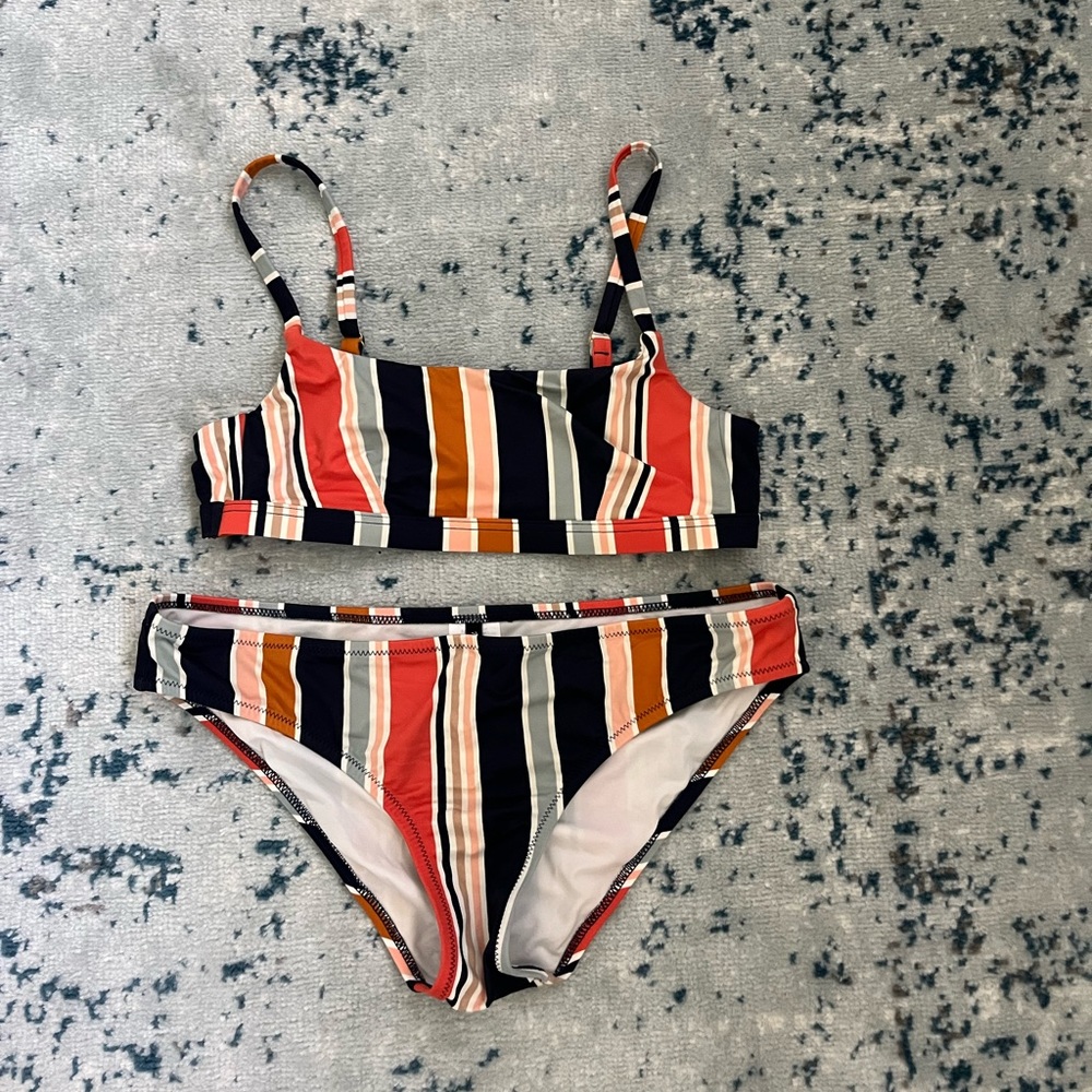 Madewell Striped Bikini, Top - S, Bottoms - M